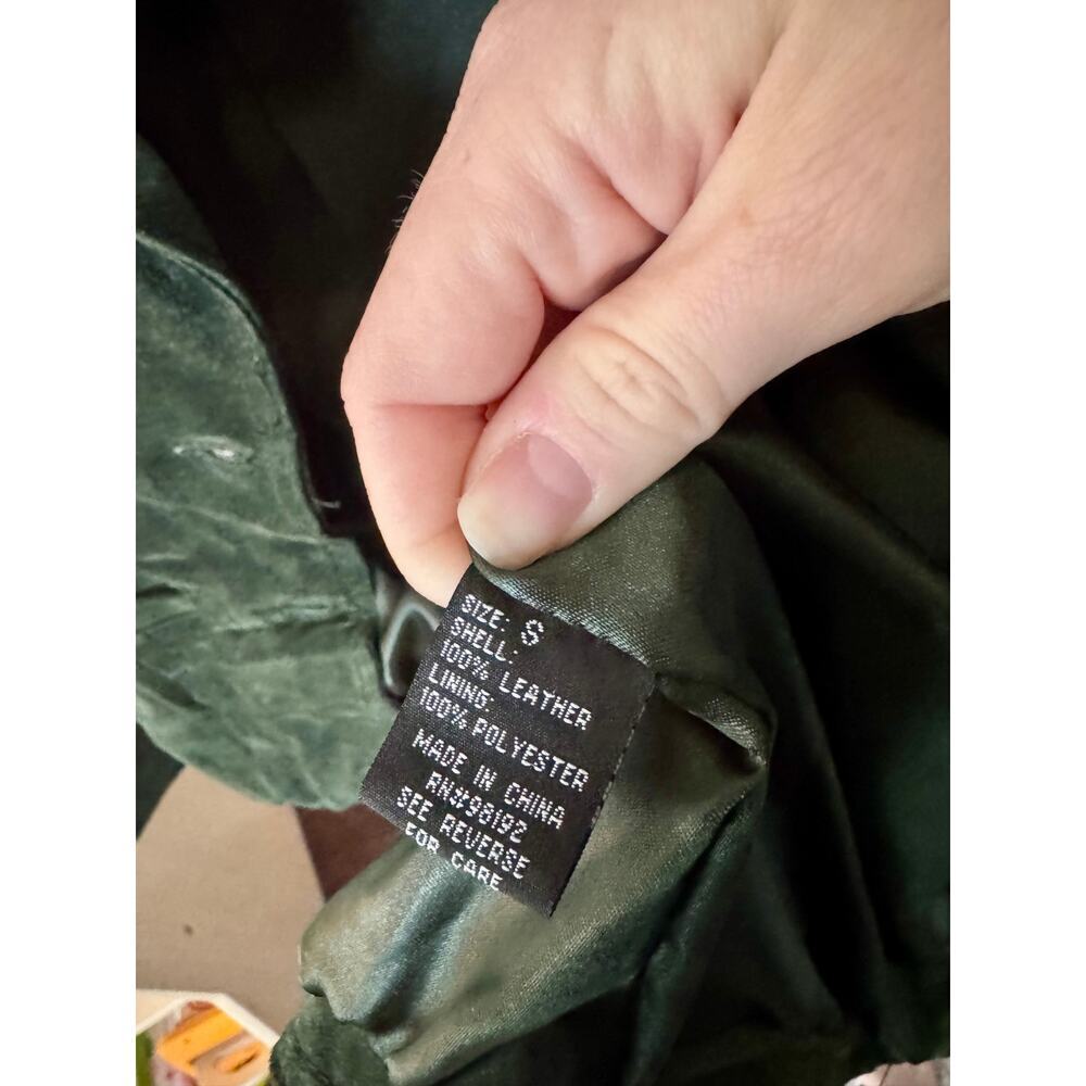 Vintage Green Suede Leather Rue 21 Womens Jacket - Picture 4 of 5